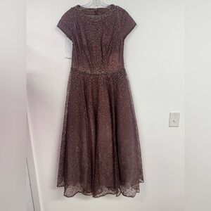 Mac Duggal Brown Beaded Prom Dress